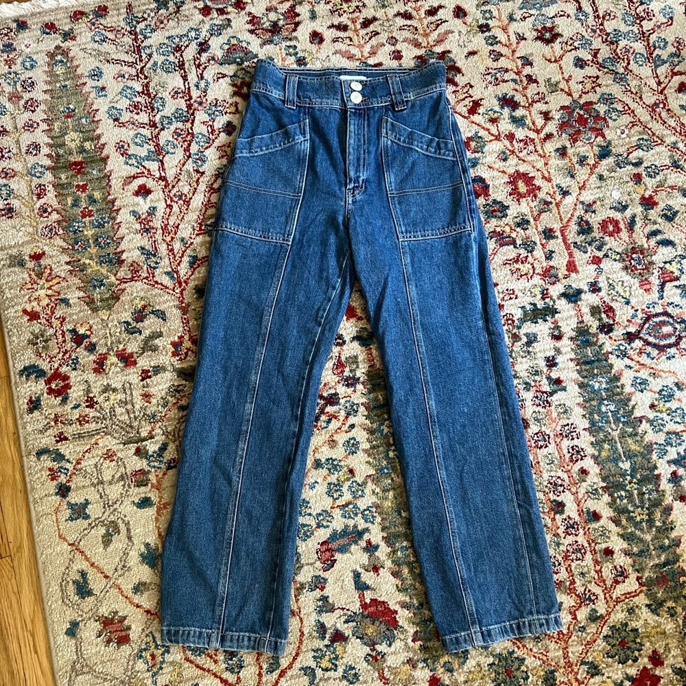 Other Stories Cropped utility jeans size 4
